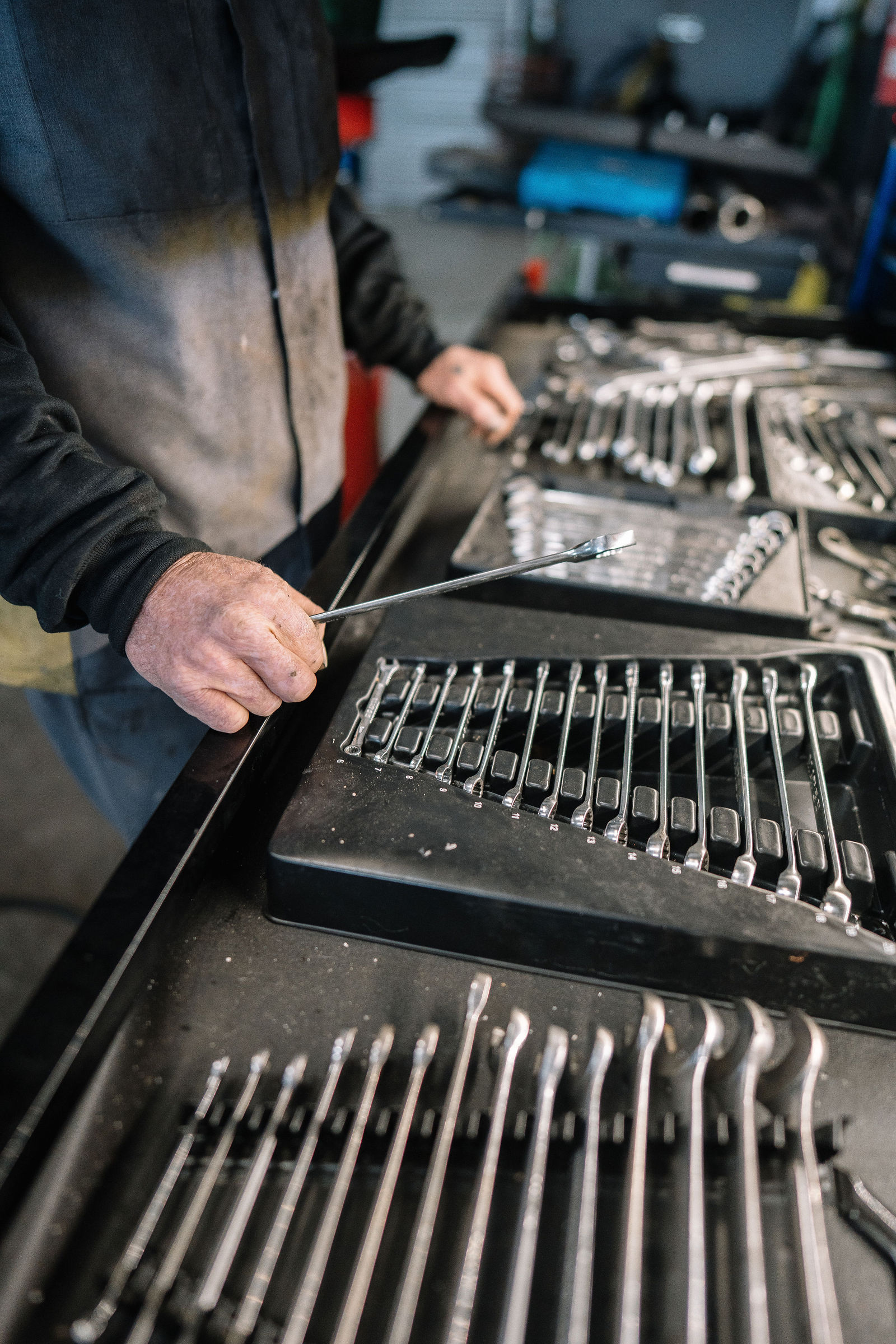 Organized wrench set